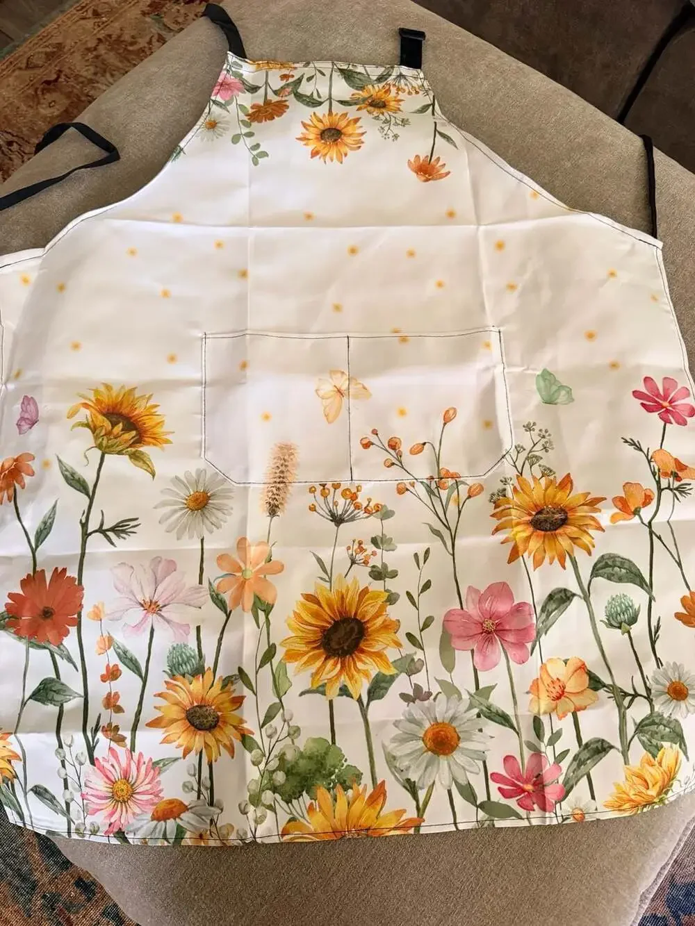 Picia Wildflower Watercolor Waterproof Apron with Pockets